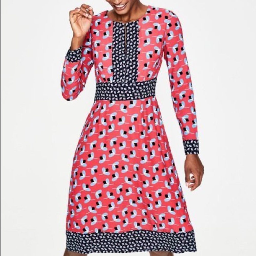 BODEN Women's Conker Clover Geo and Daisy Dress